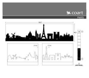 Wandtattoo aus Samt "Paris"