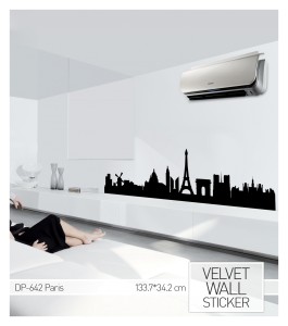 Wandtattoo aus Samt "Paris"