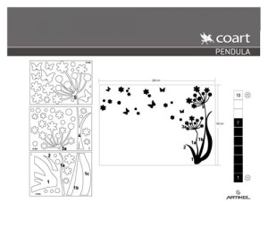 Wandtattoo aus Samt "Pendula"