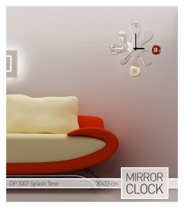 Spiegel Wanduhr "Splash Time"