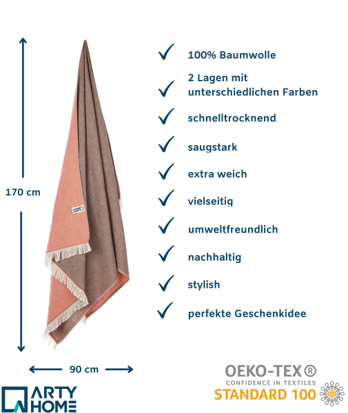 Arty Home Hamamtuch Strandtuch Saunatuch - Badetuch Duschtuch Sporthandtuch Handtuch Reisehandtuch D
