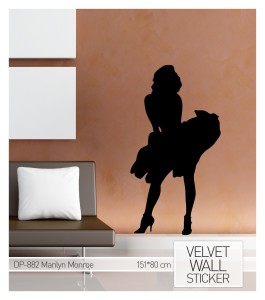 Wandtattoo aus Samt "Marilyn Monroe"