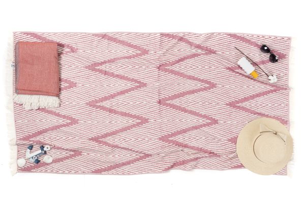 Arty Home Hamamtuch Strandtuch Saunatuch Zigzag Fucsia