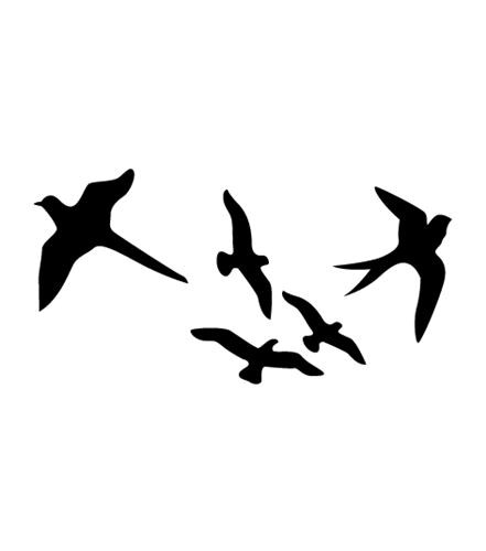 Wandtattoo aus Samt "Birds" mit Kristallsteinen