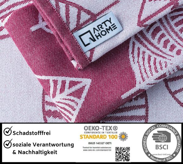 Arty Home Geschirrtücher 100% Baumwolle - 3er Set 50x70 cm - rot