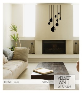 Wandtattoo aus Samt "Drops"