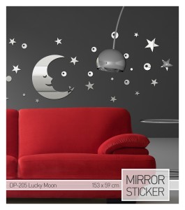 Spiegel-Wandtattoo aus Samt "Lucky Moon"