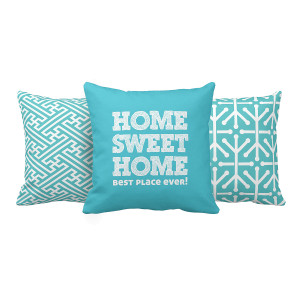 Türkis Kissen Geometrisch B 43 x L 43 cm