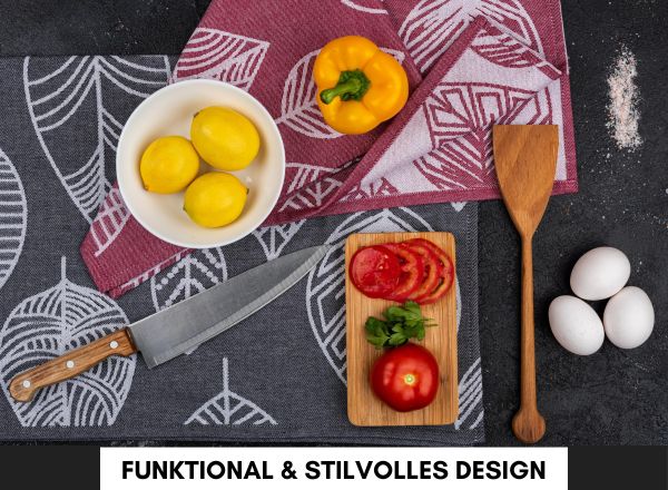 Arty Home Geschirrtücher 100% Baumwolle - 3er Set 50x70 cm - rot