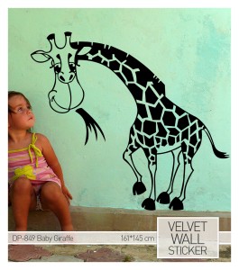 Wandtattoo aus Samt "Giraffe"