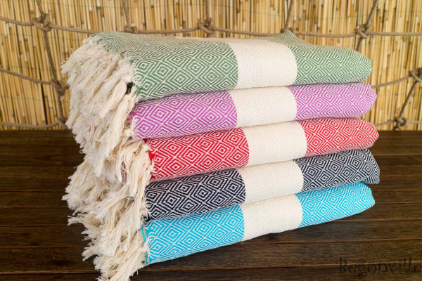 Hamamtuch XL "Diamond" - pink-creme