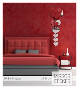 Spiegel-Wandtattoo aus Samt "Dragoste"