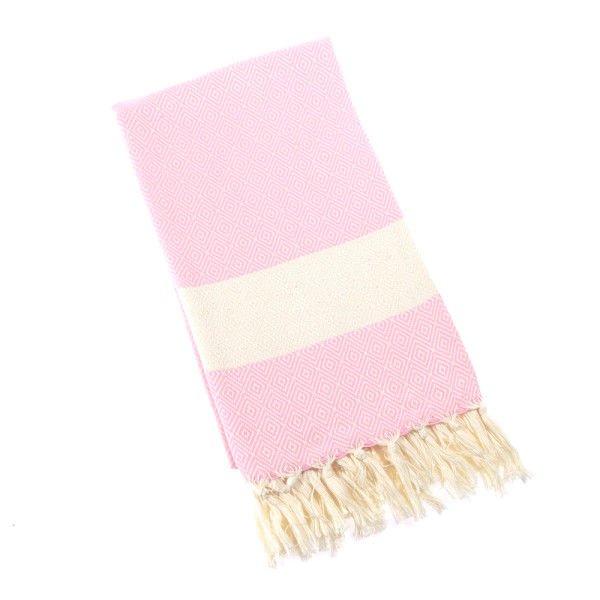 Hamamtuch XL "Diamond" - pink-creme