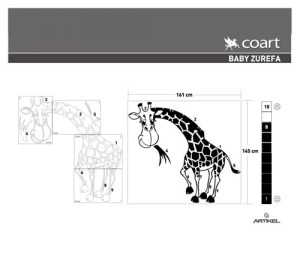 Wandtattoo aus Samt "Giraffe"