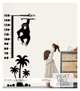 Wandtattoo "Affe mit Größentabelle" bis 150cm
