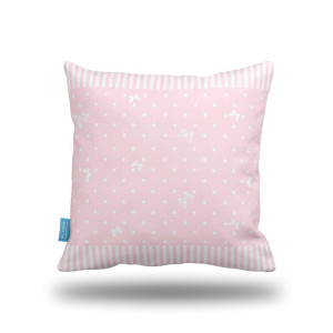 Pinkes Dekokissen Vintage Flowers, B 43 x L 43 cm