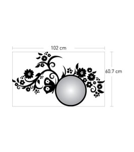 Spiegel-Wandtattoo aus Samt "Red Reflection" mit Kristallsteinen