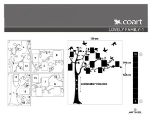 Wandtattoo aus Samt "Lovely Family - 1" - mit Kristallsteinen