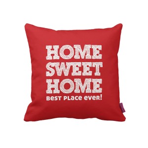 Rotes Dekokissen Home Sweet Home, B 43 x L 43 cm