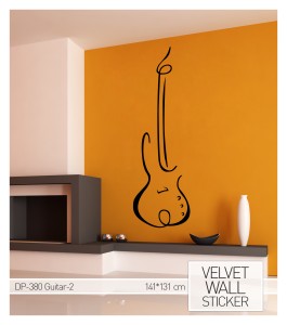 Wandtattoo aus Samt "Guitar"